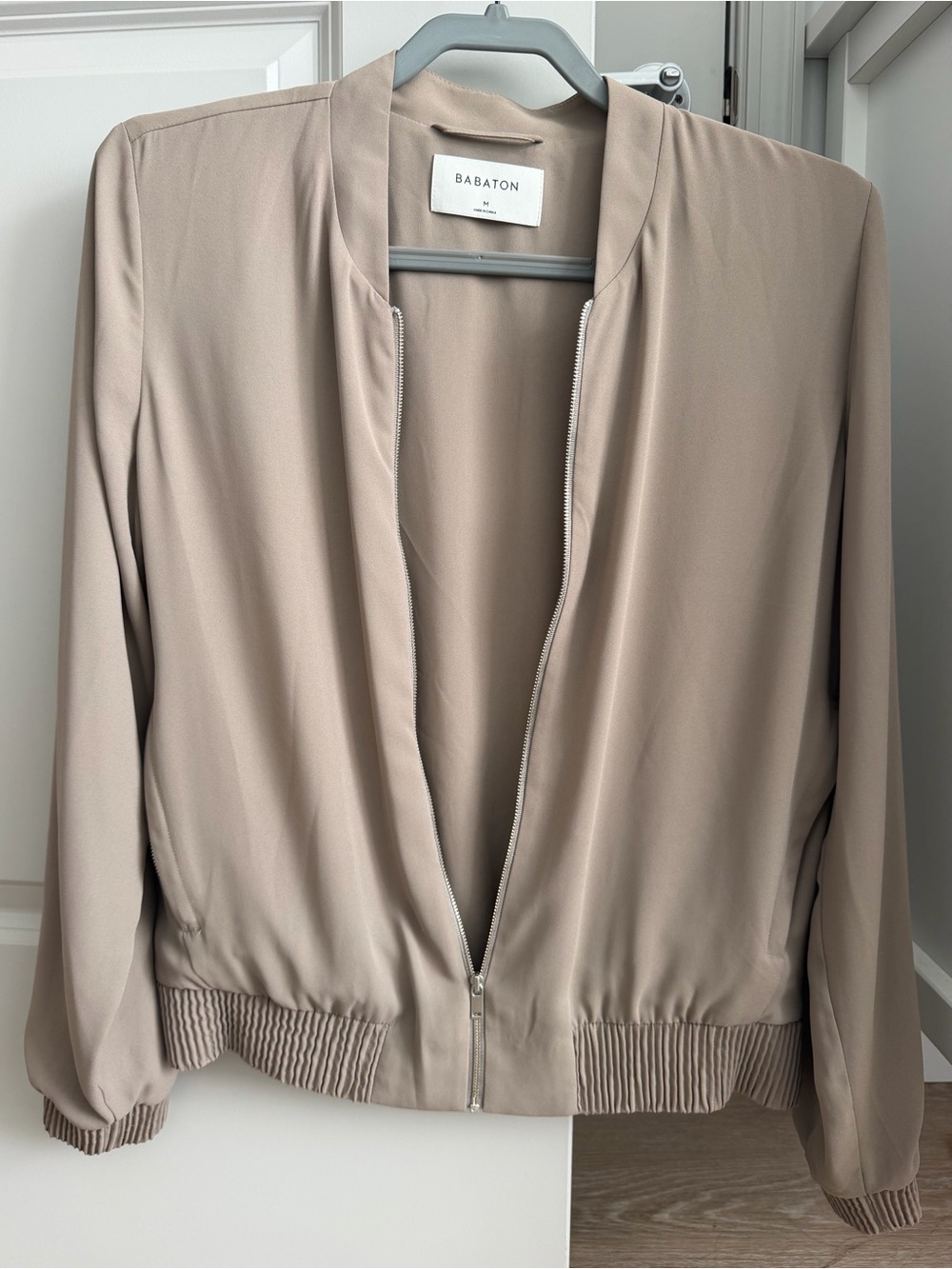 Aritzia Babaton Gilroy Bomber Jacket Taupe Size M